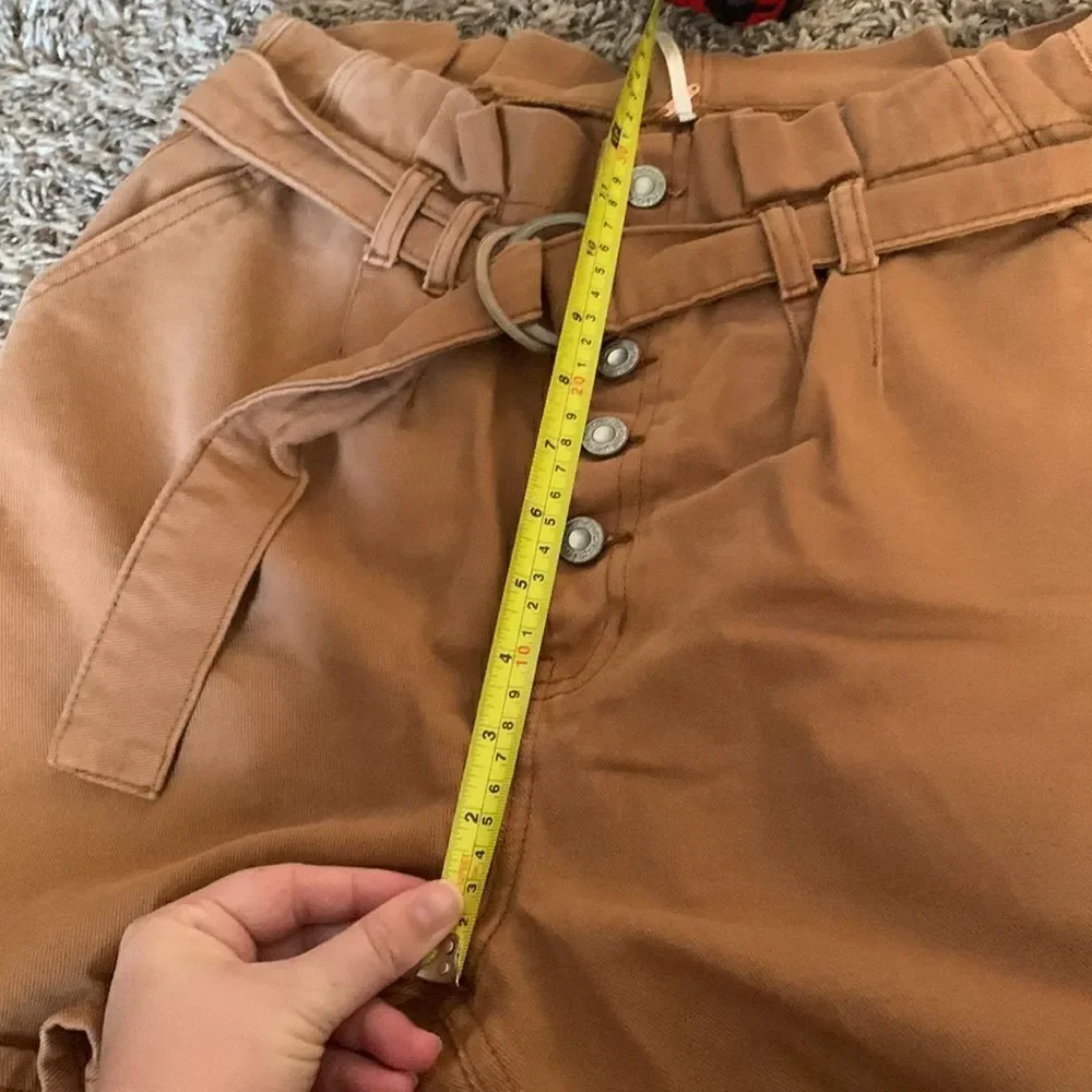 Free people brown high-rise shorts, size 6.